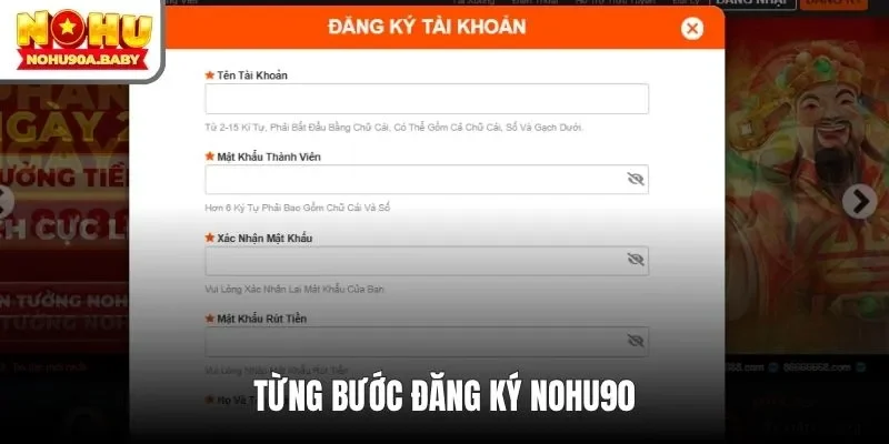 Từng bước đăng ký NOHU90
