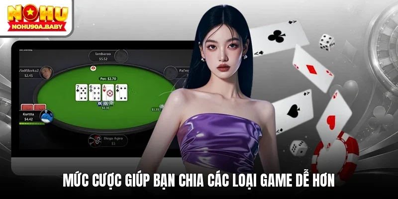 Mức cược giúp bạn chia các loại game dễ hơn